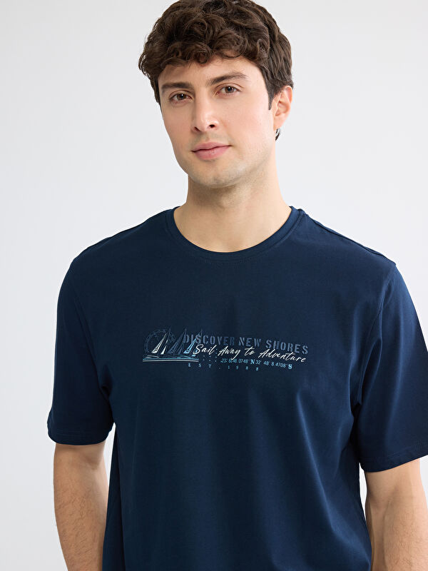 LCWAIKIKI Classic Plus Size Crew Neck Printed Cotton Men's T-Shirt