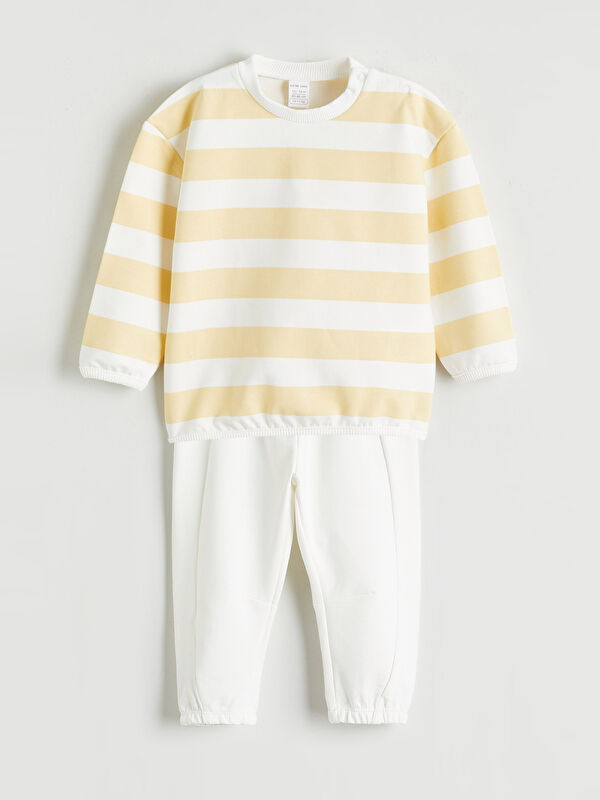 LCW baby Striped Baby Boys' Sweatshirt and Pants 2 Pack