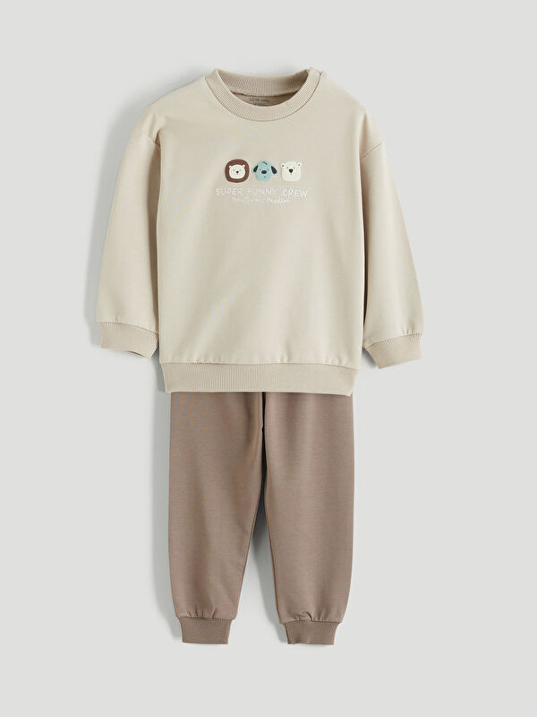 LCW baby Sweat-shirt et ensemble de survêtement imprimé pour bébé garçon