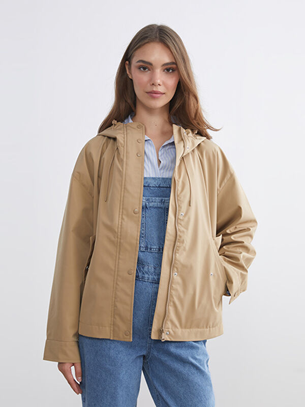LCW Modest Kapüşonlu Oversize Kadın Yağmurluk