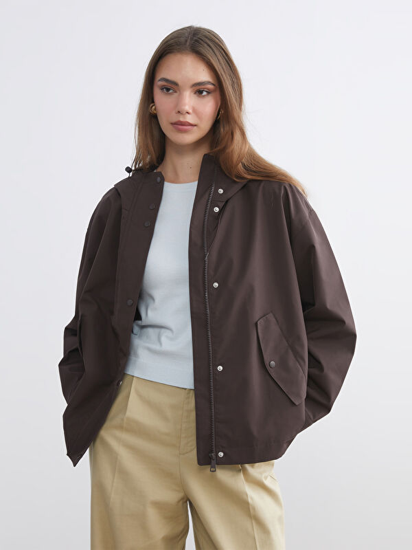 LCW Modest Kapüşonlu Oversize Kadın Yağmurluk
