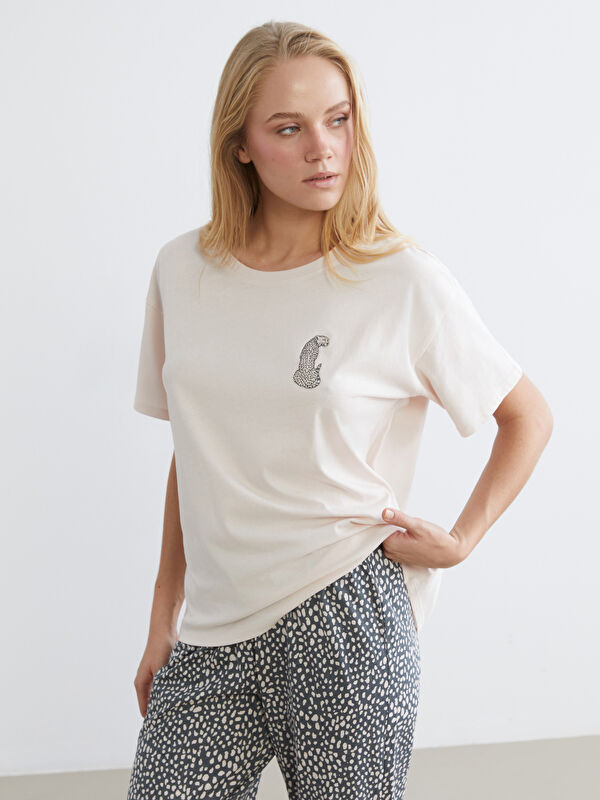 LCW DREAM Leopar Desenli Kadın Pijama Takımı