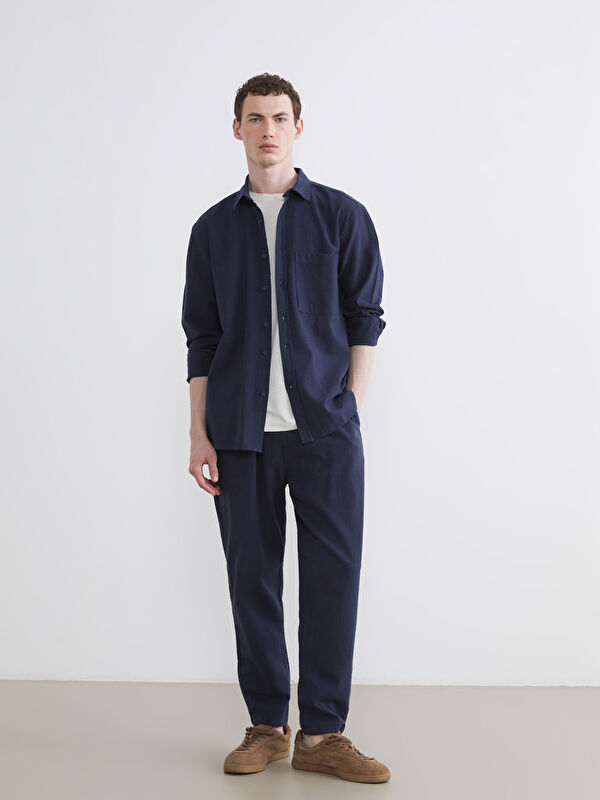 XSIDE Relaxed Fit Linen-Look Men's Trousers