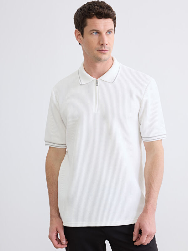 LCWAIKIKI Classic Çizgili Polo Yaka Erkek Tişört