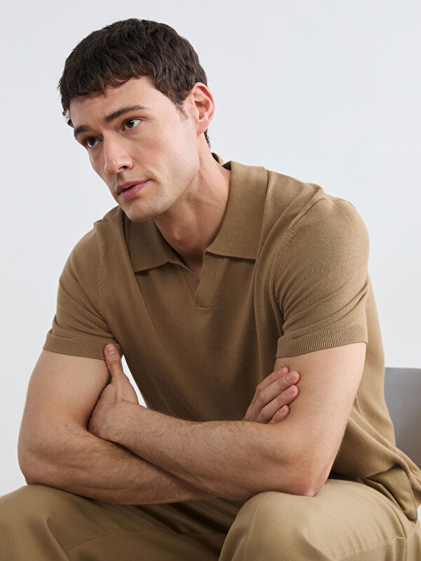 LCW Vision Men's Polo Collar Knitted T-Shirt