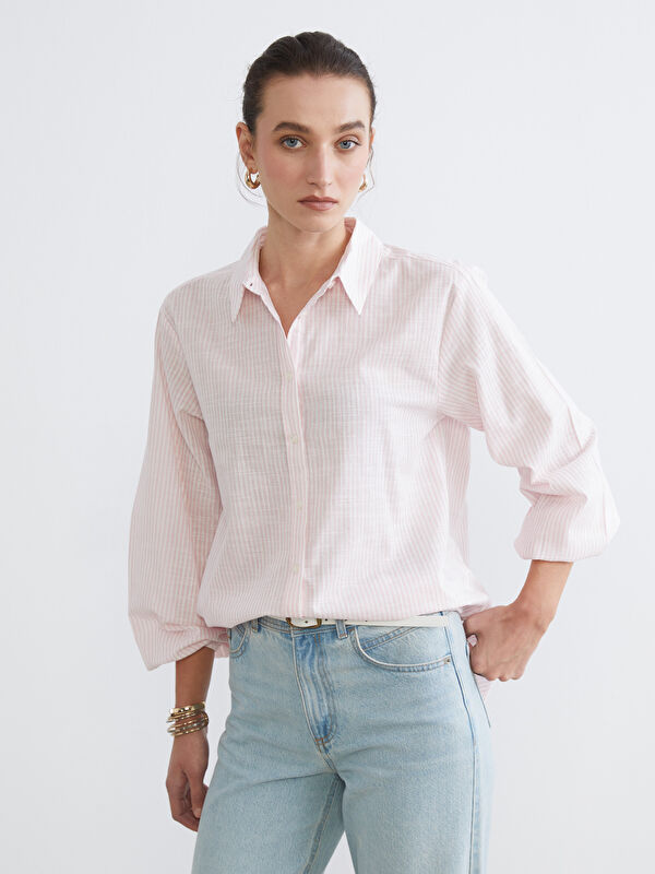 LCW Comfort Striped Poplin Women's Shirt
