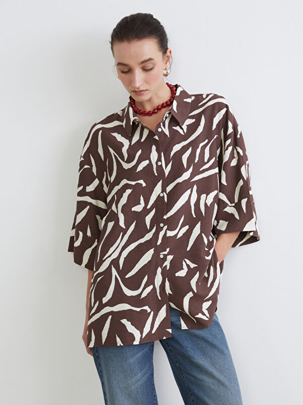 LCW Comfort Patterned Oversize Women's Shirt