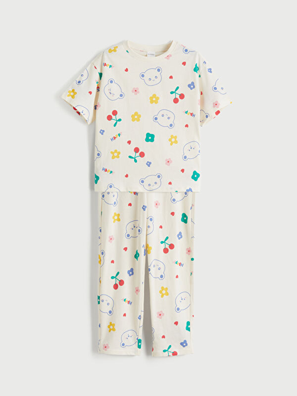 LCW Kids Bisiklet Yaka Kız Çocuk Pijama Takım