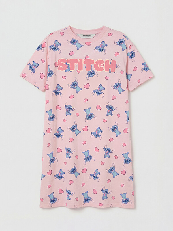 LCW Kids Stitch Baskılı Kız Çocuk Gecelik