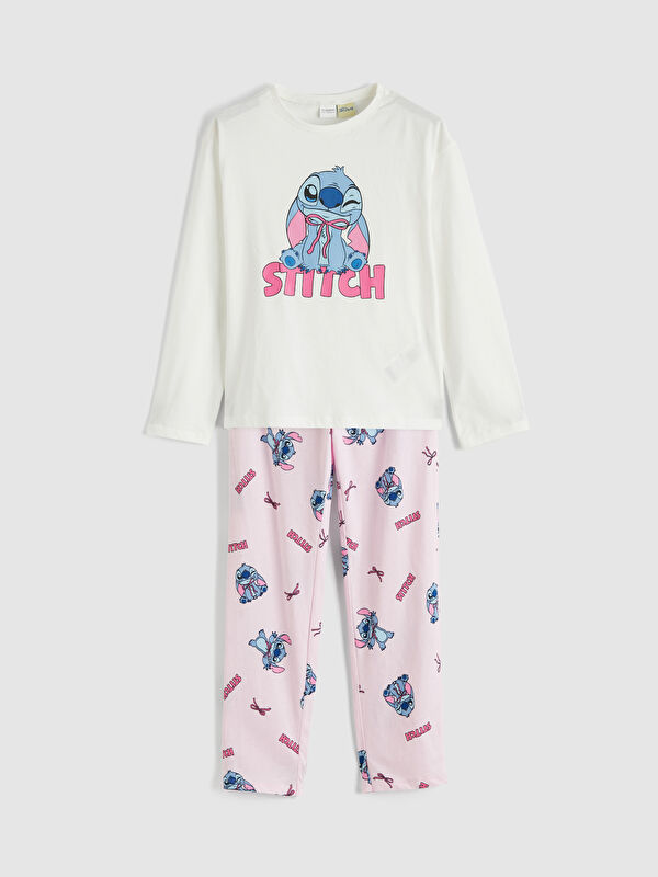 LCW Kids Stitch Baskılı Kız Çocuk Pijama Takım