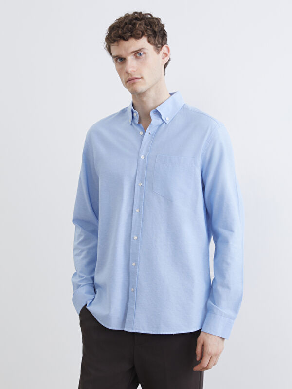 SOUTHBLUE Regular Fit Button-Down Collar Long Sleeve Men's Shirt