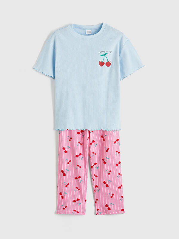 LCW Kids Baskılı Kız Çocuk Pijama Takımı