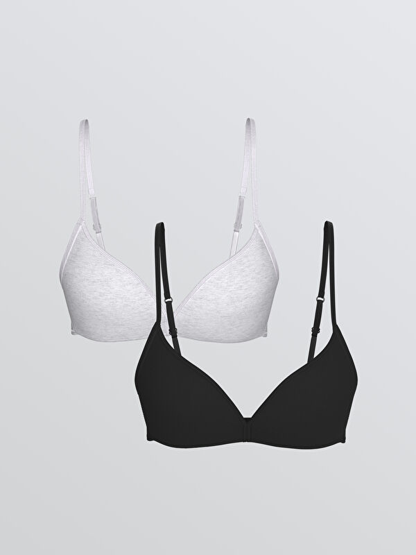 LCW Young Triangle Bralette Set of Two: Wireless and Unpadded