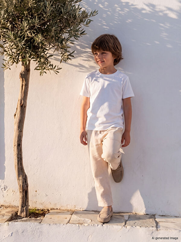 LCW Kids Erkek Çocuk Keten Karışımlı Kargo Pantolon