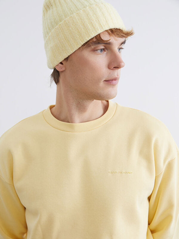 XSIDE Bisiklet Yaka Baskılı Erkek Kalın Sweatshirt