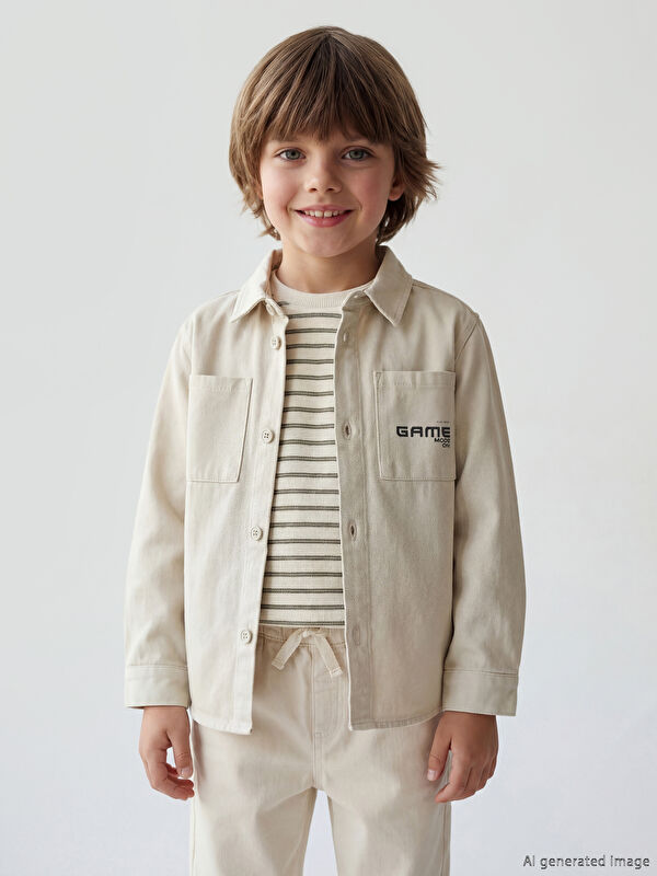 LCW Kids Cepli Erkek Çocuk Gabardin Gömlek