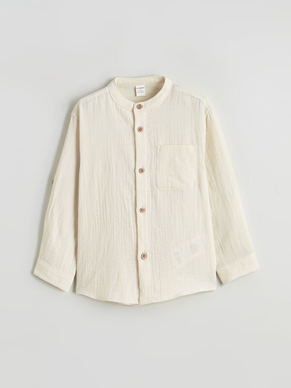 LCW Kids Boys' Mandarin Collar Poplin Shirt