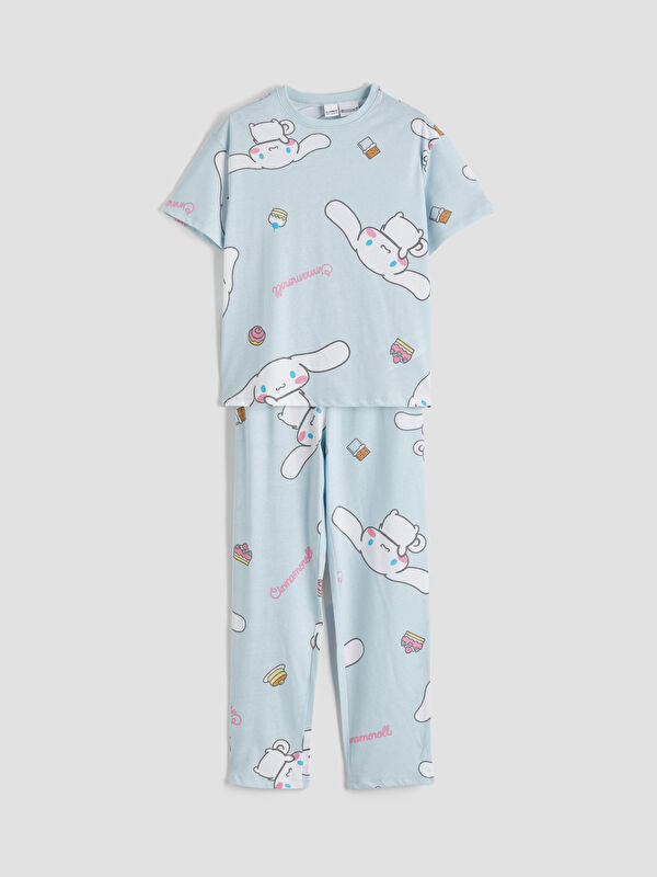 LCW Kids Bisiklet Yaka Cinnamoroll Baskılı Kız Çocuk Pijama Takımı