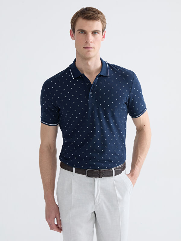 LCWAIKIKI Classic Standart Fit Desenli Erkek Polo Yaka Tişört
