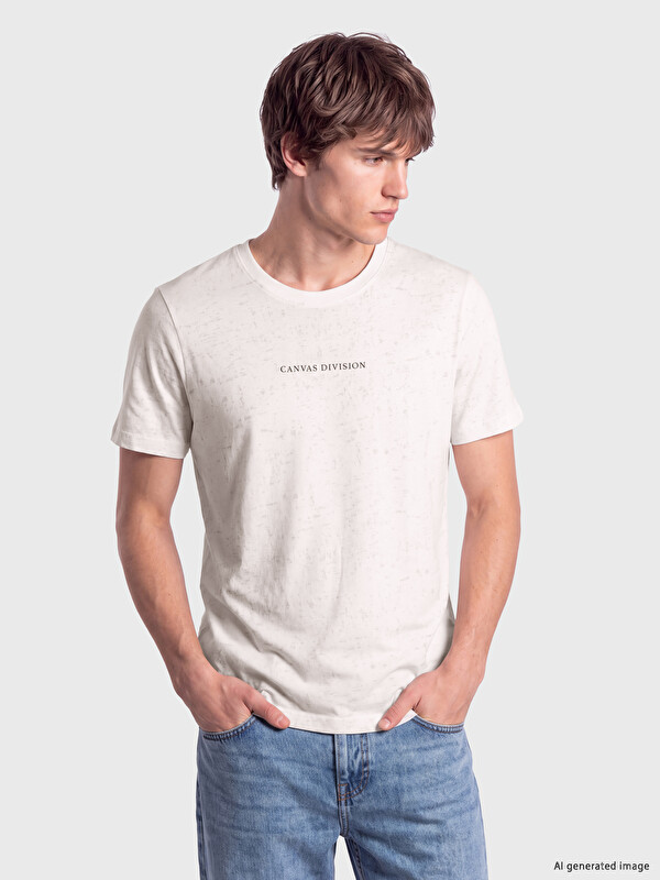 XSIDE Plus Size Crew Neck Printed Cotton Men's T-Shirt