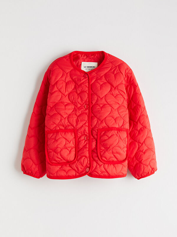 LCW Kids Girls' Padded Jacket with a Crew Neck