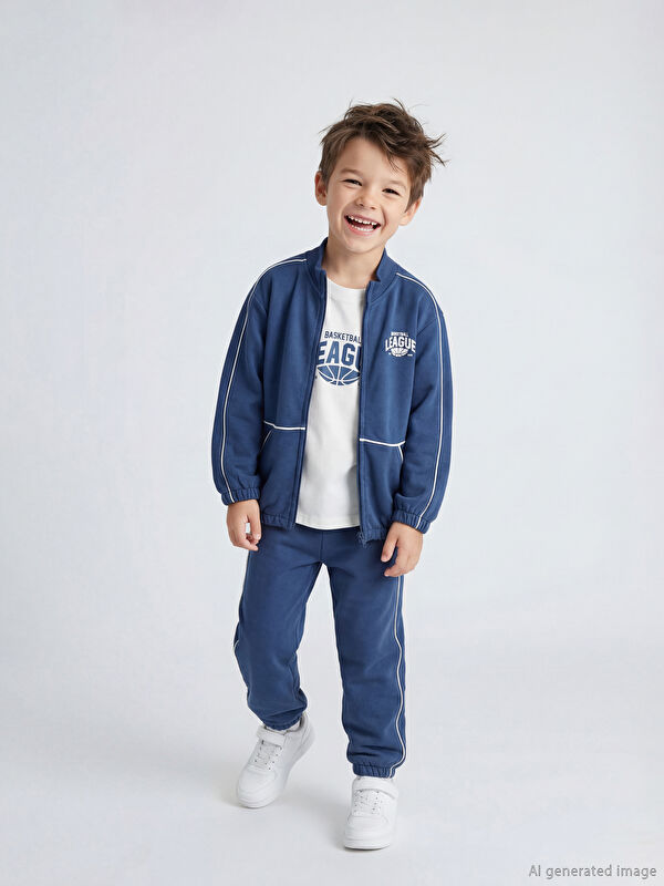 LCW Kids Erkek Çocuk	Tişört, Fermuarlı Sweatshirt ve Eşofman Alt