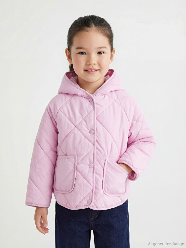 LCW Kids Kapüşonlu Kız Çocuk Şişme Mont