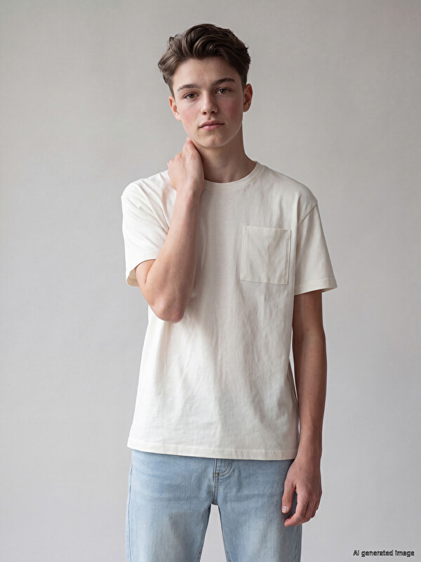 LCW Kids Crew Neck Pocket Boys' T-Shirt