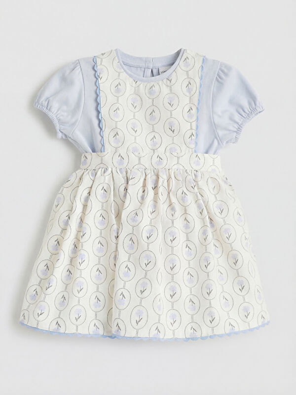LCW baby Desenli Kız Bebek Poplin Elbise