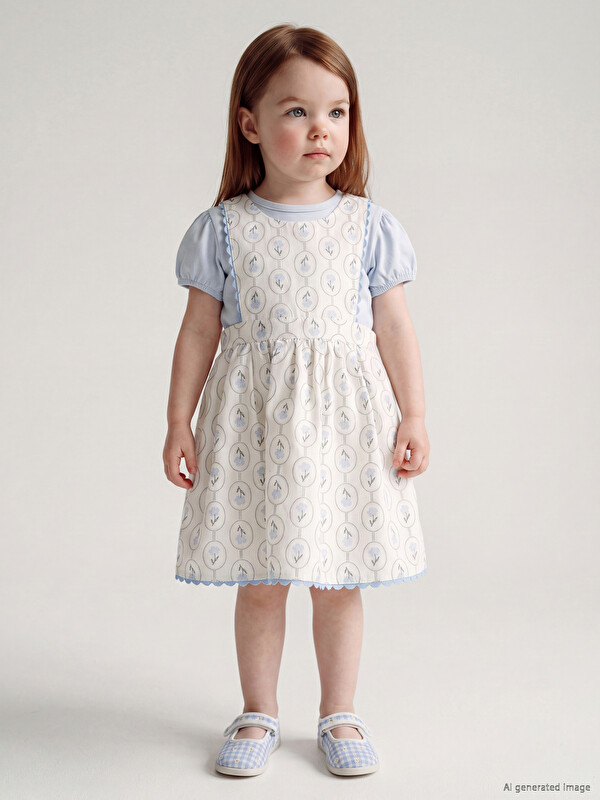 LCW baby Patterned Baby Girls' Poplin Dress