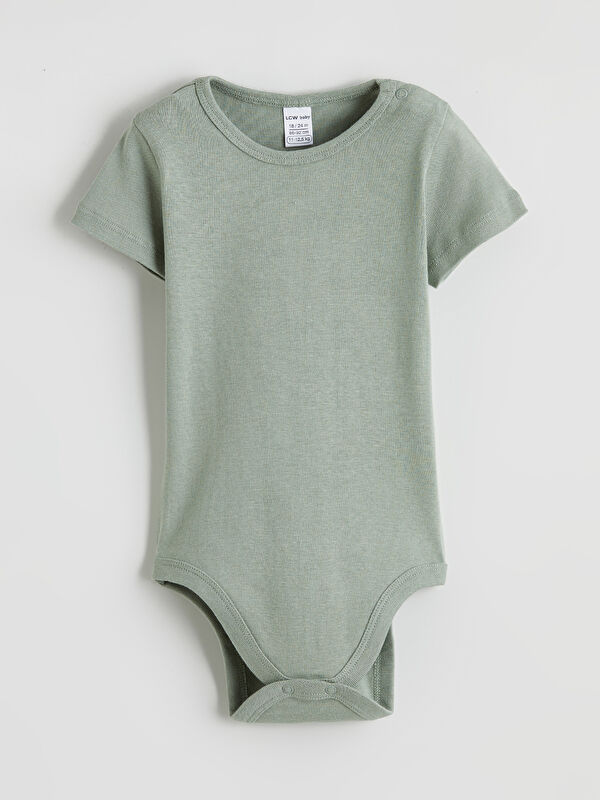 LCW baby Bisiklet Yaka Erkek Bebek Çıtçıtlı Body