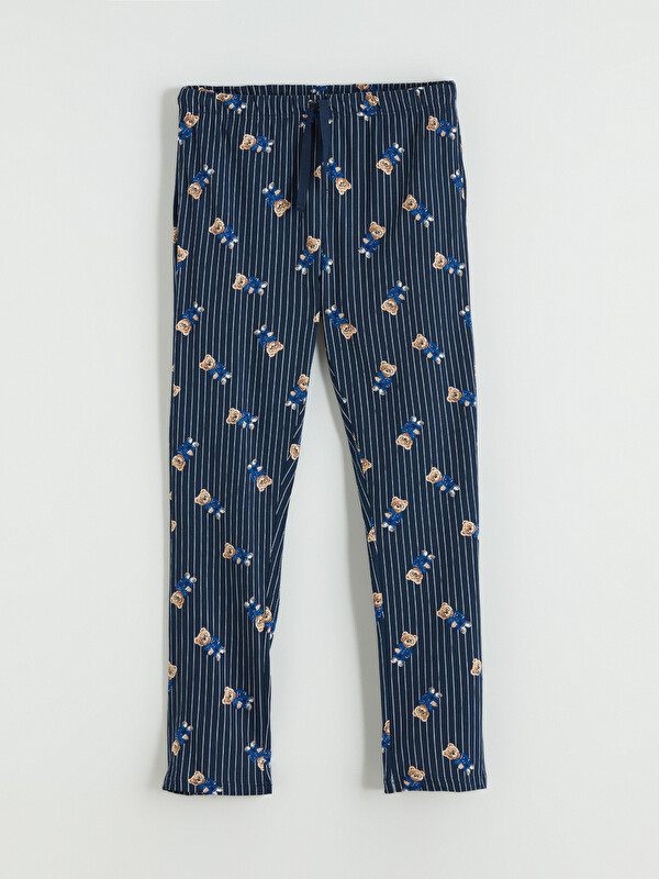 LC WAIKIKI Çizgili ve Ayı Teddy Baskılı Erkek Pijama Altı