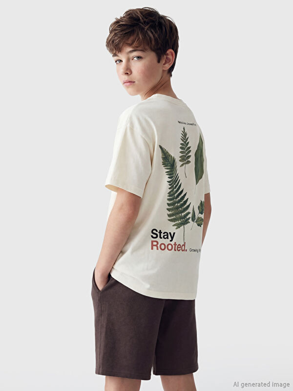 LCW Kids Bisiklet Yaka Baskılı Erkek Çocuk Tişört