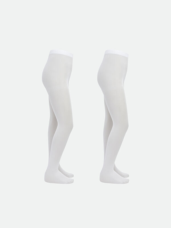 LCW Kids Basic Fine Knit Girl's Tights 2-Pack