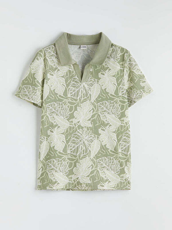 LCW Kids Polo Yaka Desenli Erkek Çocuk Tişört