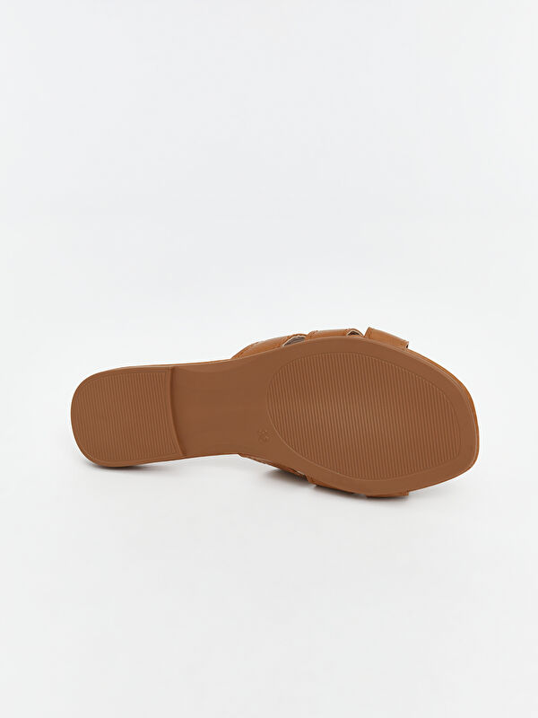 Lcw Steps Kahverengi Lcw Steps Deri Görünümlü Kadın Terlik