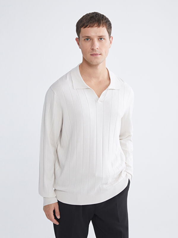 SOUTHBLUE Men's Polo Neck Knit Sweater