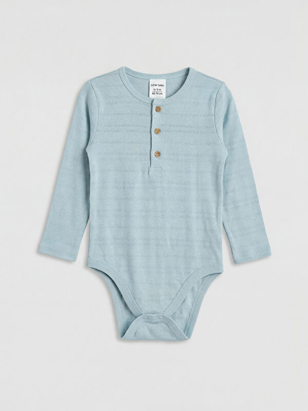 LCW baby Uzun Kollu Erkek Bebek Çıtçıtlı Body