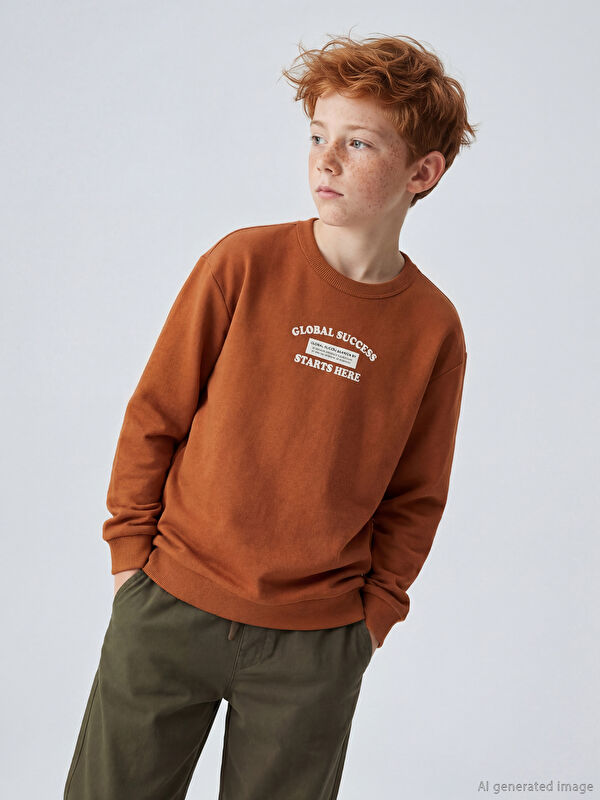 LCW Kids Baskılı Erkek Çocuk Sweatshirt