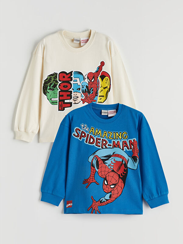LCW Kids Lot de deux t-shirts pour garçons avec imprimés Spider-Man et Thor