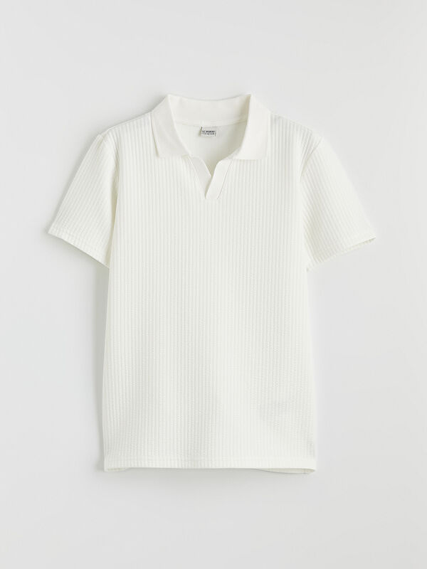 LCW Kids Polo Yaka Dokulu Erkek Çocuk Tişört