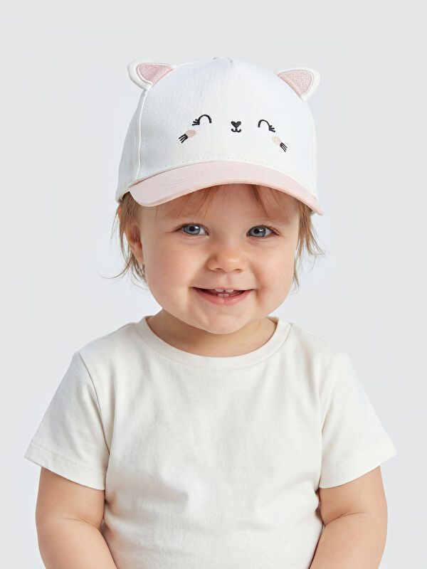 LCW baby Tavşan Figürlü Kız Bebek Kep Şapka 