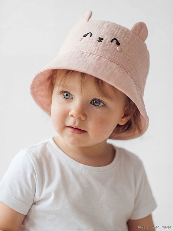 LCW baby 3 Boyutlu Kız Bebek Bucket Şapka 