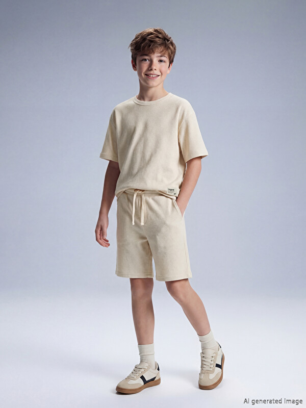 LCW Kids Regular Fit Erkek Çocuk Havlu Kumaş Şort