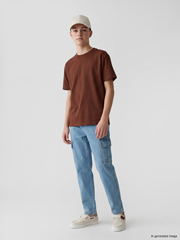 LCW Kids Regular Fit Erkek Çocuk Kargo Jean Pantolon