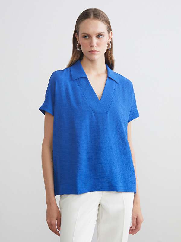 LCWAIKIKI Classic Blouse surdimensionnée en aérobine à col chemise
