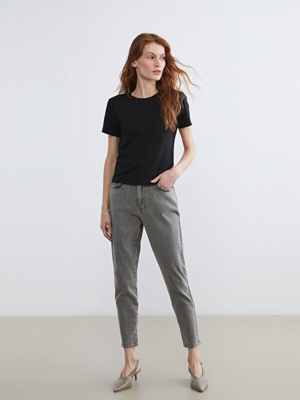 LCWAIKIKI Classic Women's Mom Fit Jean with Elastic Waistband
