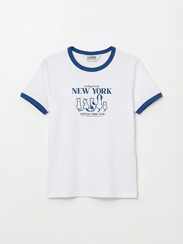 LCW Kids Девочки Белый Футболка