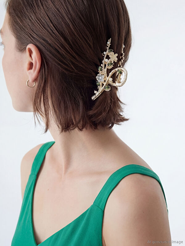 LCW JOY Floral Figured Women's Claw Clip