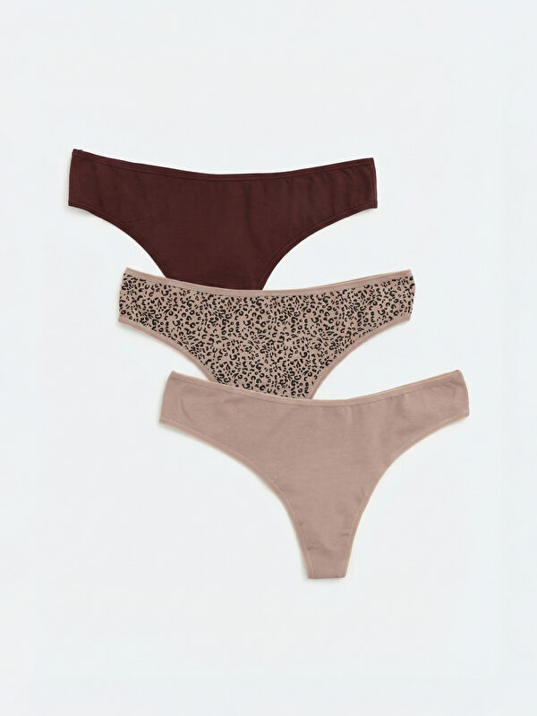 LCW DREAM Leopard Print Thong Knickers 3-Pack